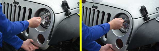 thumbnail image 2 of RUKINDCOVERS Yellow 5x7 Headlight Covers For Jeep XJ Cherokee & YJ Wrangler (84-01 XJ / 87-95 YJ) 2 of 3